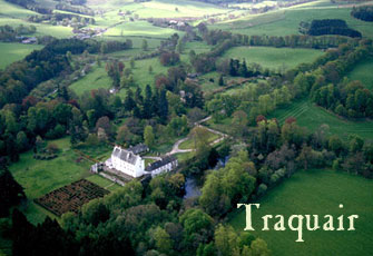 Traquair House from the air